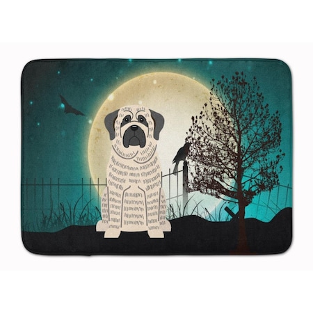 Carolines Treasures Halloween Scary Mastiff Brindle White Machine Washable Memory Foam Mat BB2206RUG